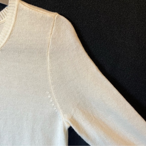 Soft Surroundings Sweater XS Split back Ivory white Wool Alpaca blend Womens - Picture 5 of 7